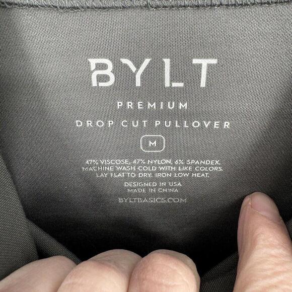Bylt sweatshirt mens medium M gray drop cut pullover athletic workout running - Picture 5 of 6